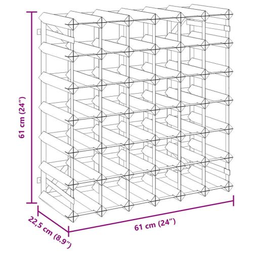 Стойка за вино за 42 бутилки, масивна борова дървесина