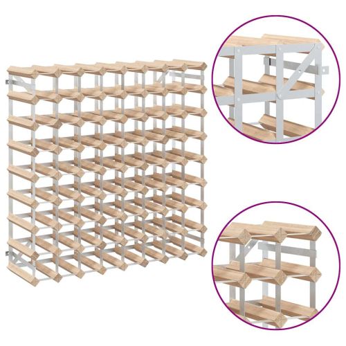 Стойка за вино за 72 бутилки, масивна борова дървесина