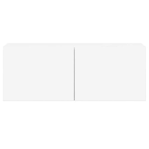 Комплект ТВ шкафове от 5 части, бял, инженерно дърво