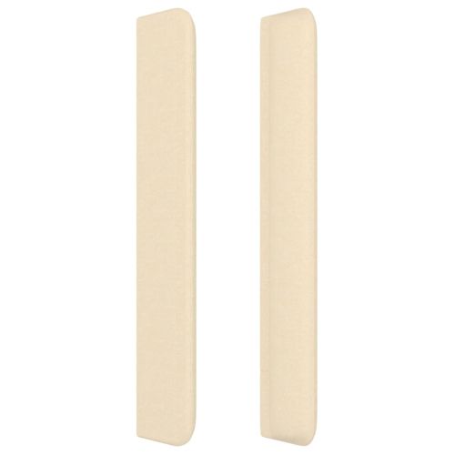 Горна табла за легло с уши, кремава, 183x16x118/128 см, плат