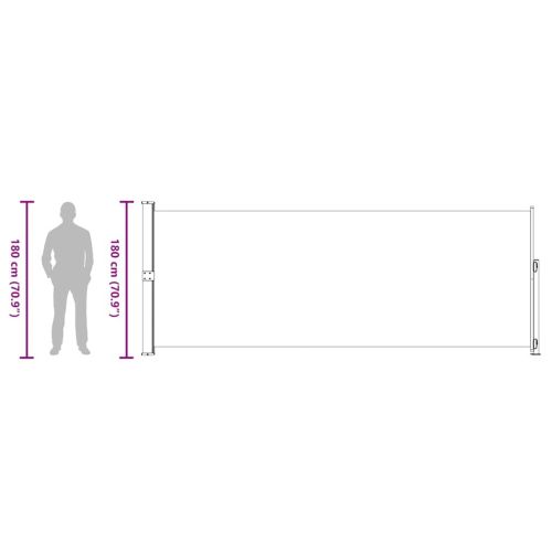 Прибираща се дворна странична тента, 180x500 см, синя