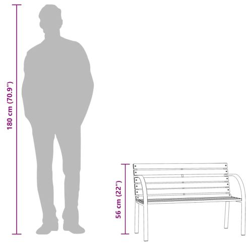 Детска градинска пейка, 81 см, китайски чам