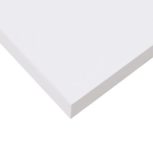 Окачени стенни рафтове, 2 бр, бял гланц, 23x23,5x3,8 см, МДФ