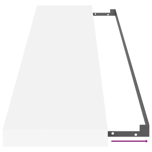 Окачен стенен рафт, бял, 120x23,5x3,8 см, МДФ