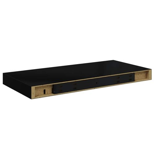Окачени стенни рафтове, 2 бр, черни, 50x23x3,8 см, МДФ
