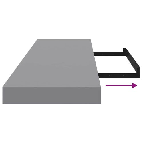 Окачен стенен рафт, сив, 90x23,5x3,8 см, МДФ