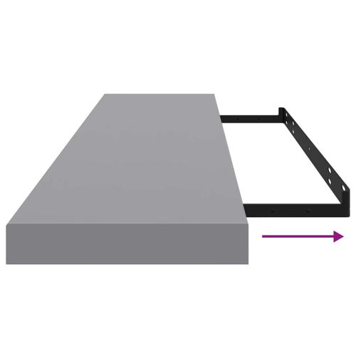 Окачен стенен рафт, сив, 120x23,5x3,8 см, МДФ