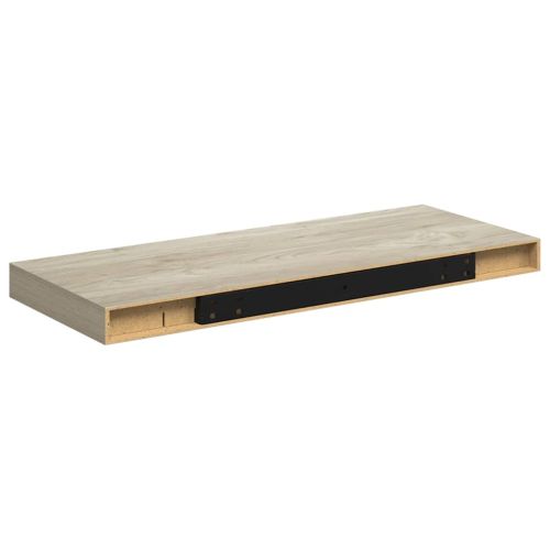 Окачени стенни рафтове, 2 бр, дъб, 60x23,5x3,8 см, МДФ