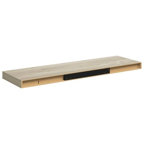 Окачени стенни рафтове, 2 бр, дъб, 80x23,5x3,8 см, МДФ