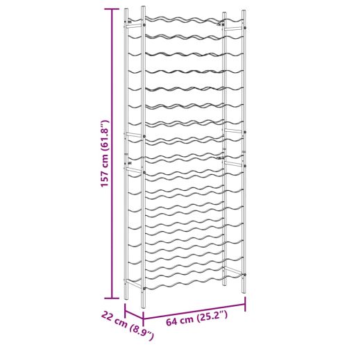 Стойка за вино за 96 бутилки, черна, желязна
