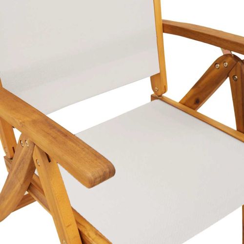 Сгъваеми градински столове, 4 бр, акация масив и textilene