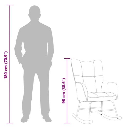 Люлеещ стол, тъмносив, кадифе