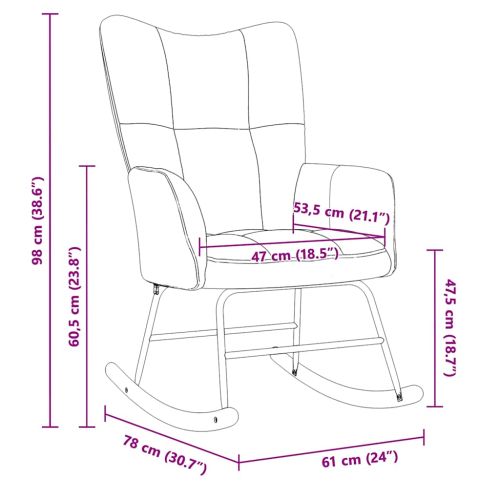 Люлеещ се стол, горчица, кадифе