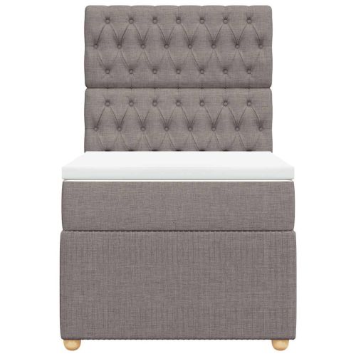 Боксспринг легло с матрак, таупе, 90x200 см, плат