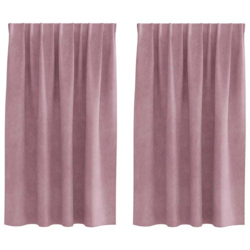 Затъмняващи завеси 2 pcs Тъмен розов 140 x 140 cm Кадифе