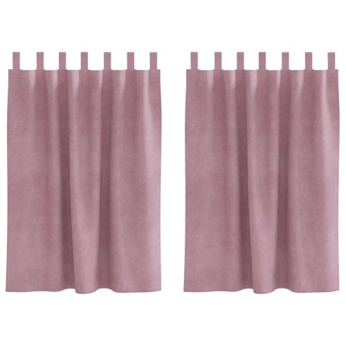 Затъмняващи завеси 2 pcs Тъмен розов 140 x 140 cm Кадифе