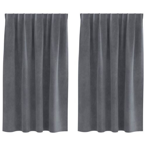 Затъмняващи завеси 2 pcs Светлосиво 140 x 140 cm Кадифе