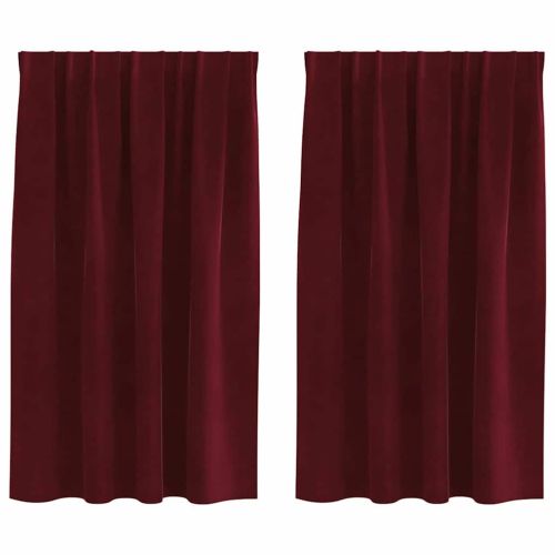Затъмняващи завеси 2 pcs Виненочервен 140 x 140 cm Кадифе