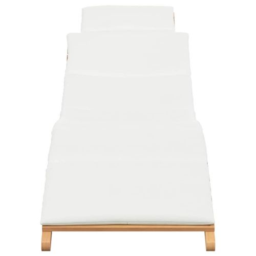 Градински шезлонг с възглавница Кафяво 198 x 55 x 58,5 см