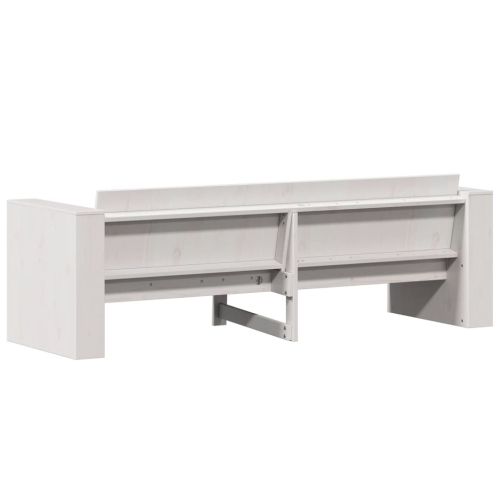 Градински диван 3-местен бял 189x60x62 см бор масив