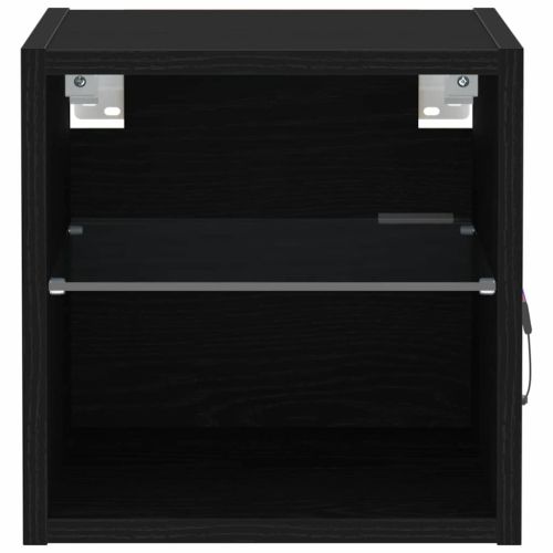 LED стенен нощен шкаф Черно 30 x 28,5 x 30 см