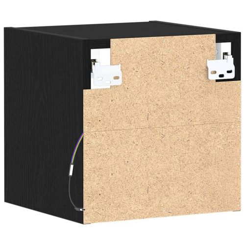 LED стенен нощен шкаф Черно 30 x 28,5 x 30 см