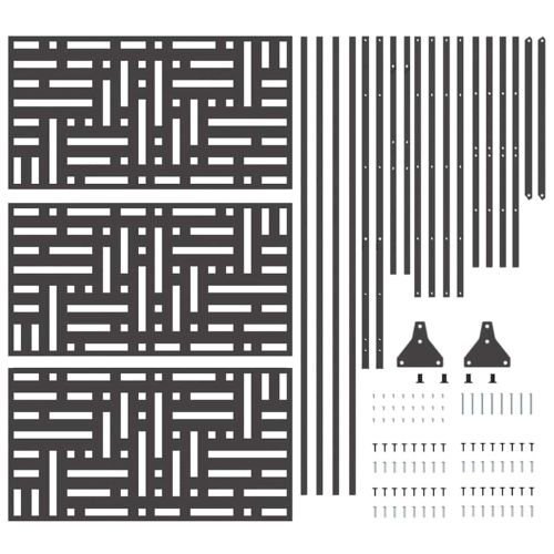 Екран за уединение Черно 100 x 50 x 180 см Стомана