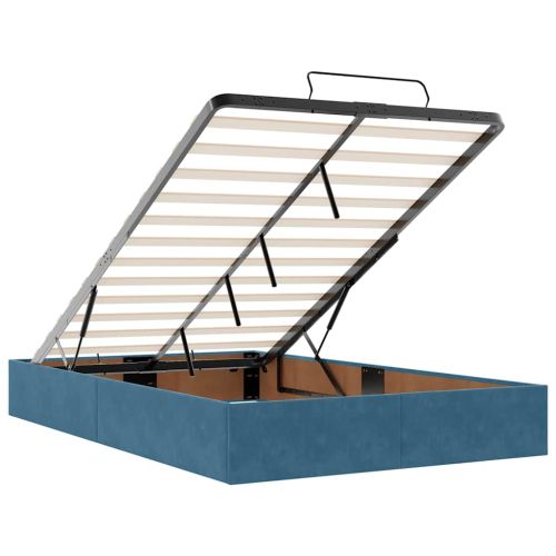 Османска легло с матраци, тъмносиньо, 120x200 см, кадифе