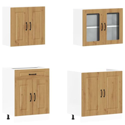 Комплект кухненски шкафове от 4 части Kalmar, инженерно дърво