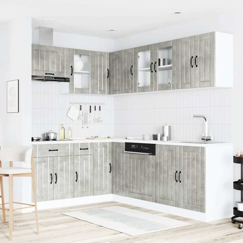 Комплект кухненски шкафове от 11 части Lucca, инженерно дърво