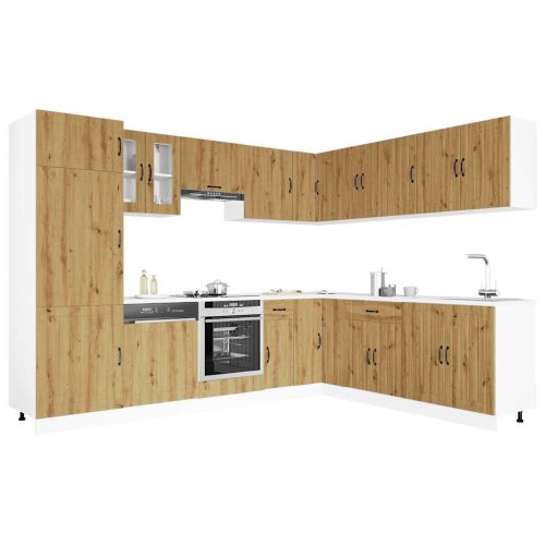 Комплект кухненски шкафове от 14 части Lucca, инженерно дърво