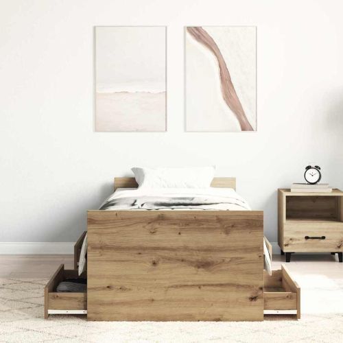 Рамка за легло с чекмедже Дъб 193 x 78 x 50 см Инженерно дърво