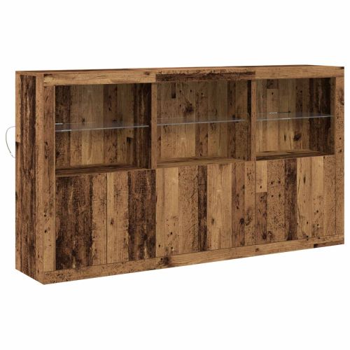 LED конзолна маса Старо дърво 181,5 x 37 x 100 см