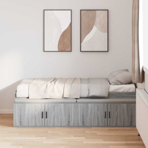 Рамка за легло Сив Сонома 70 x 190 cm Инженерно дърво