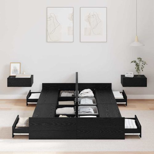 Легло с място за съхранение с таблото Черния дъб 120 x 190 cm
