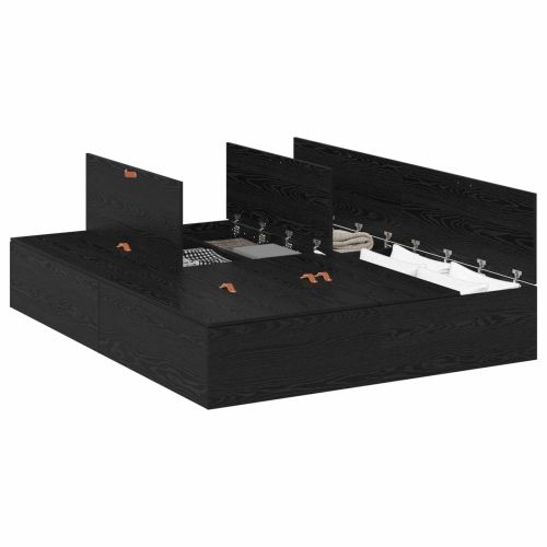 Легло с място за съхранение Черния дъб 135 x 190 cm