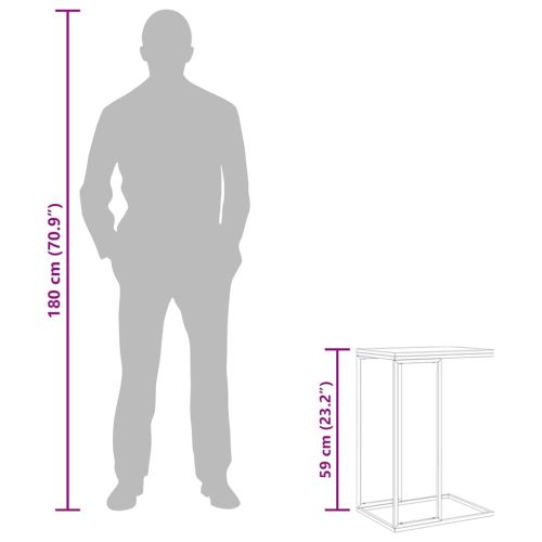 Странична маса, бяла, 40x30x59 см, инженерна дървесина