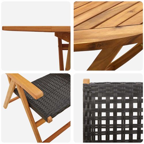 Комплект за хранене в градината 7 pcs Черно