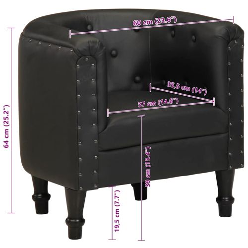 Фотьойл, черен, естествена кожа