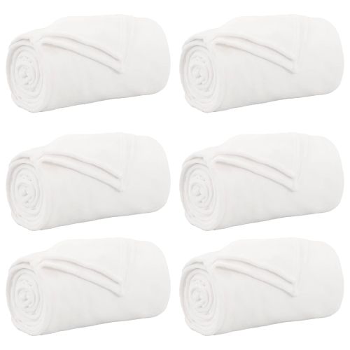 Одеала за хвърляне 6 pcs Бяло 150 x 200 cm Мека вълна