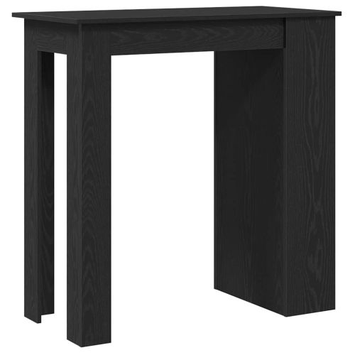 Бар маса с рафтове, черно и дъб, 102x50x103,5 см