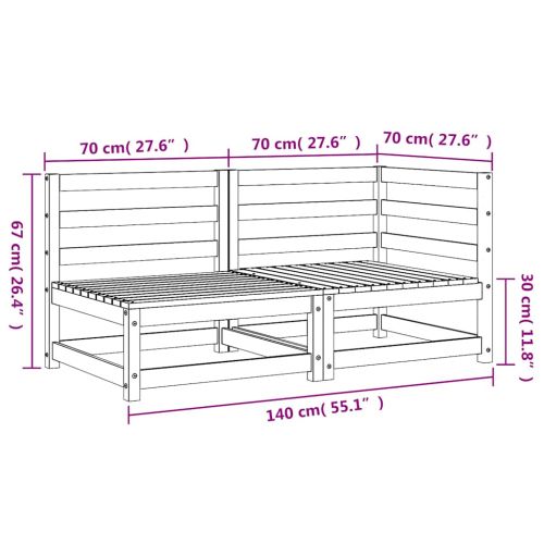 Градински диван, 2-местен, бор масив
