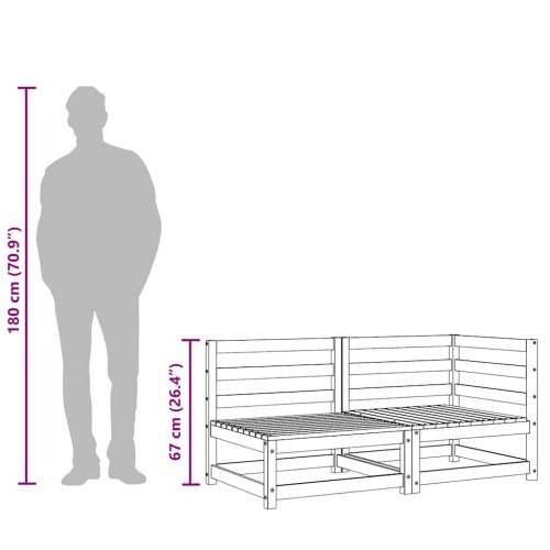 Градински диван, 2-местен, бор масив