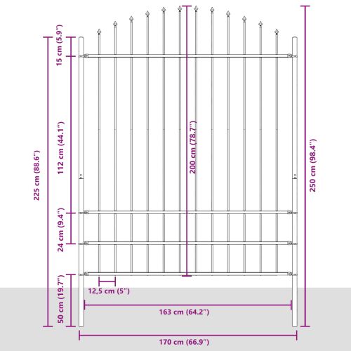 Градска ограда Бяло 170 x 225 см Прахово боядисана стомана