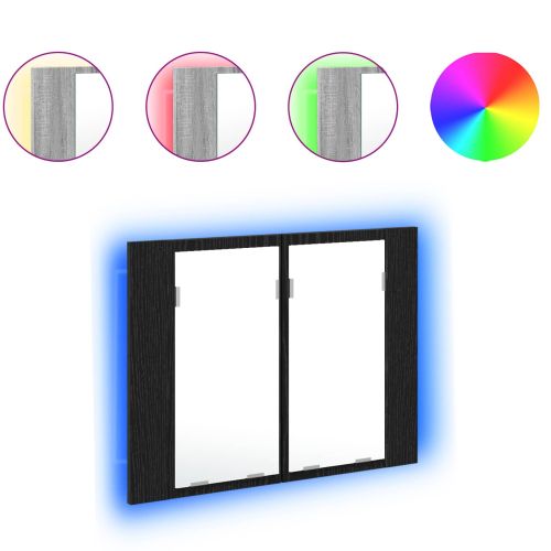 Шкаф с огледало за баня Черния дъб 60 x 12 x 45 см