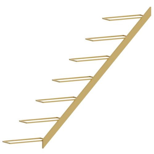 Стойка за вино за 7 бутилки, стенен монтаж, златиста, метал