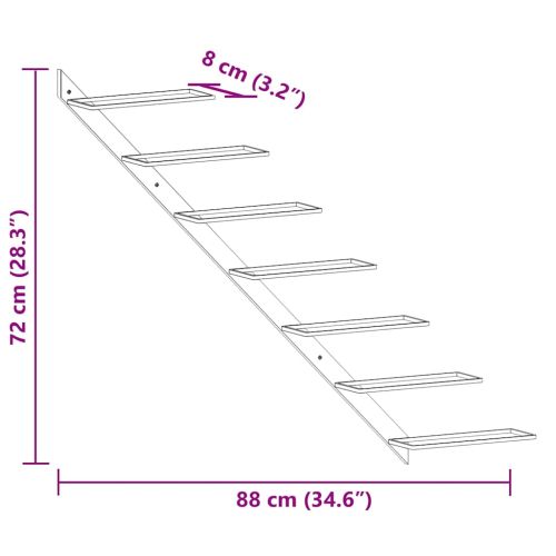 Стойка за вино за 7 бутилки, стенен монтаж, златиста, метал