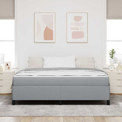 Легло с пружинирана основа Светлосиво 180 x 200 cm текстил