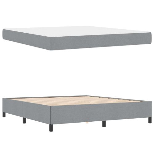 Легло с пружинирана основа Светлосиво 180 x 200 cm текстил