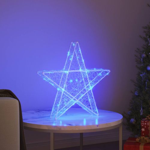 3D звезда с 50 LED светодиода Синьо 55 x 53.5 x 10 см Акрил